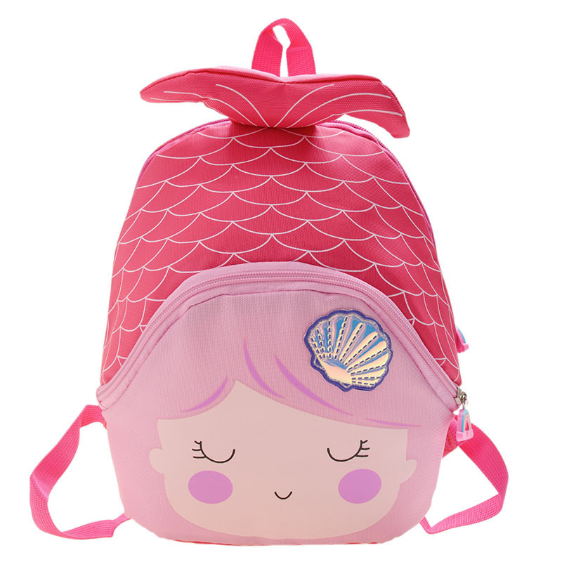 Nueva moda caricatura sirena mochila para niños mochila para niños y niñas mochila para jardín de infantes mochila de educación temprana ligera