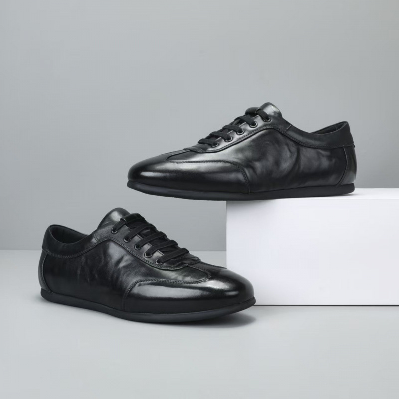 Cross-Border First-Layer Cowhide Casual Leather Shoes for Men, Comfortable Soft Sole, Soft Surface, Slip-On Genuine Leather, Old Money Style, Black Sports Shoes Cross-Border First-Layer Cowhide Casual Leather Shoes for Men, Comfortable Soft Sole, Soft Surface, Slip-On Genuine Leather, Old Money Style, Black Sports Shoes