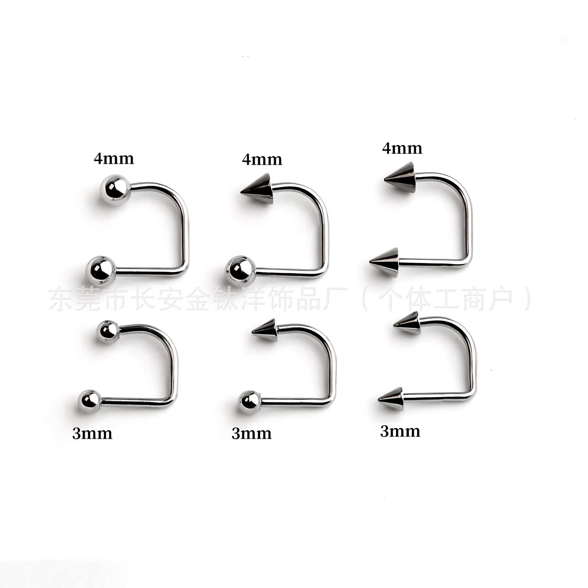 Pointed titanium steel lip stud product view
