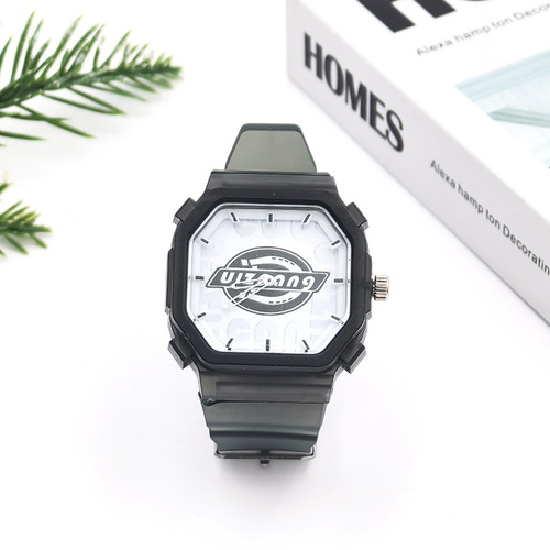 2024 solid color watch fashion casual male and female primary and secondary school students imitation small square jelly candy color watch