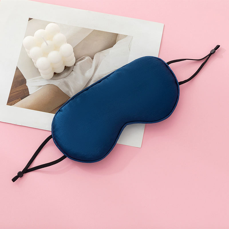 Transfronterizo 16mm orejas colgantes de seda doble cara dormir máscaras de ojos de seda viajar logotipo de impresión al por mayor