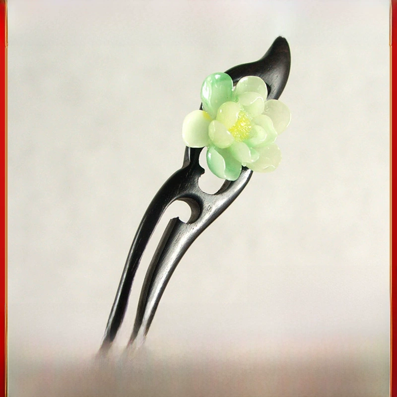Classic Chinese hairpin sandalwood, Hanfu, accessory, high-quality style