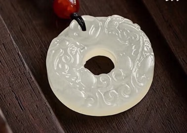 天然玉髓双貔貅吊坠配高端绳子白玉貔貅平安扣项链玉牌挂件