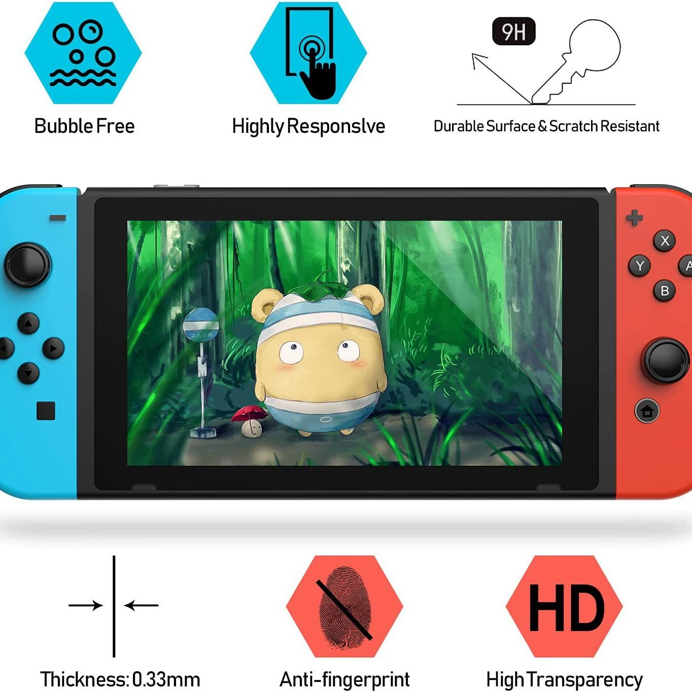 Защитное стекло из закалённого стекла для Nintendo Switch OLED, защитная плёнка на экран игровой консоли