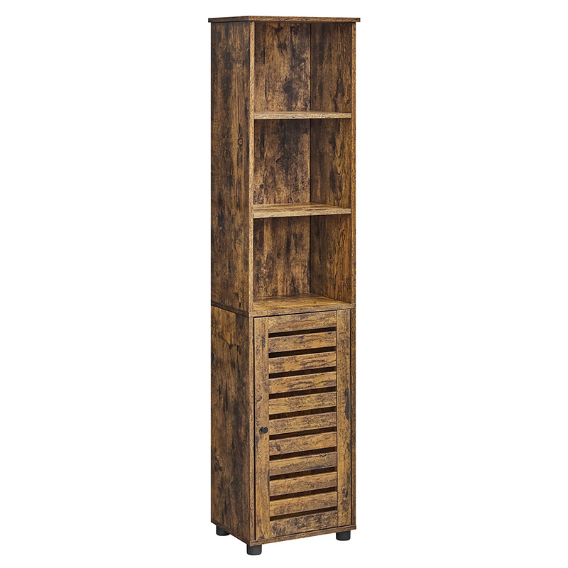 Gabinete de baño de color de madera minimalista moderno Gabinete integrado gabinete cajón gabinete único tipo de piso de material de tablero de densidad