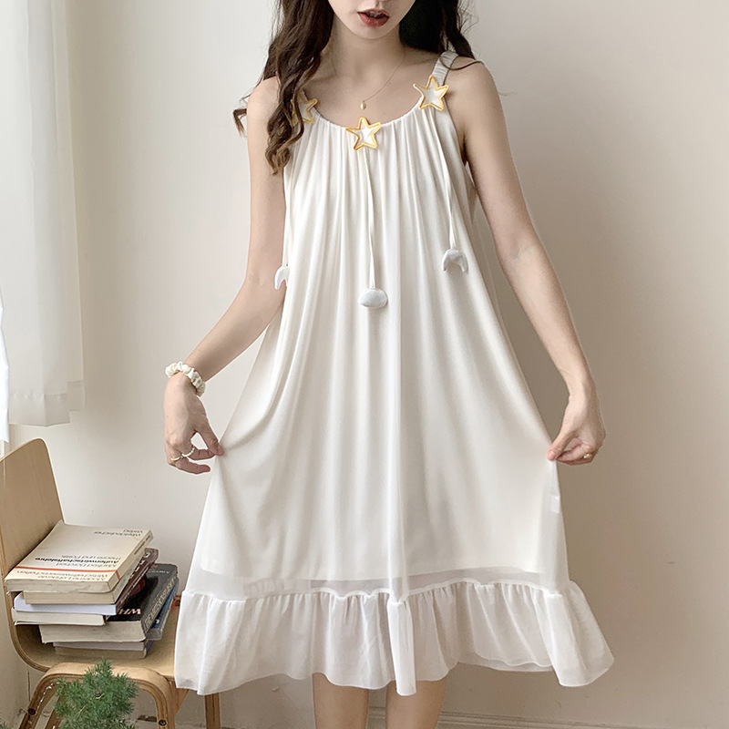 2023 verano camisón de las mujeres Sling Hada estilo coreano pijamas Delgado dulce lindo sexy malla Home wear entrega
