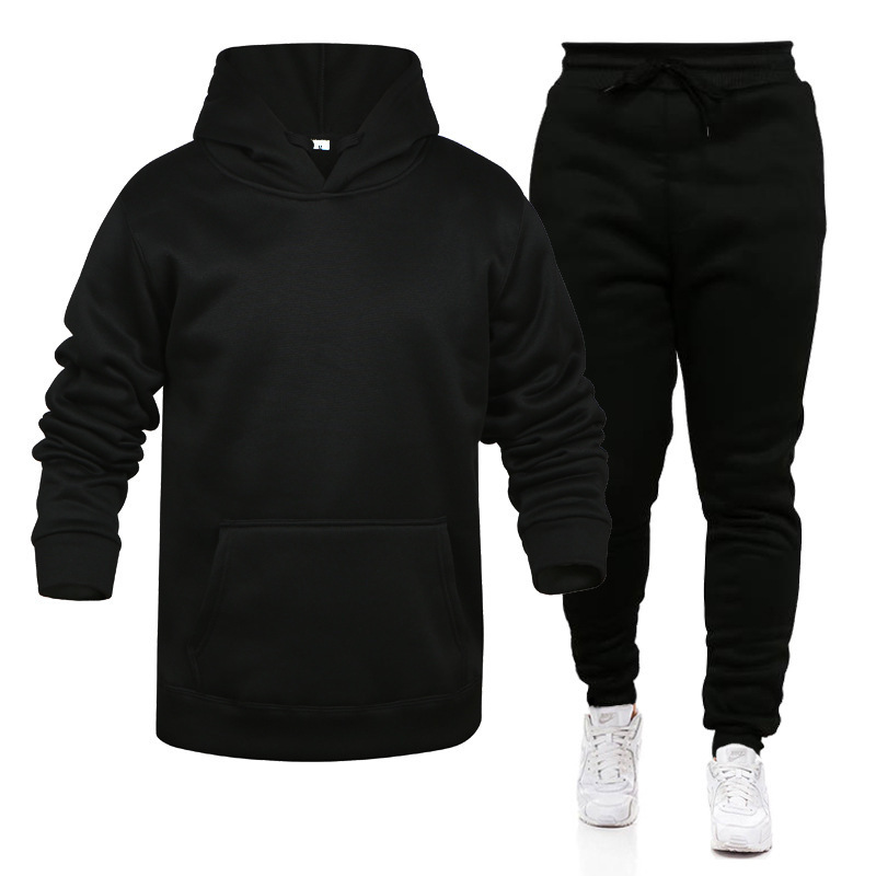 Otoño e invierno hombres empalman juegos deportivos y de ocio tendencias callejeras ropa deportiva de fitness con capucha juego de ropa protectora de ocio