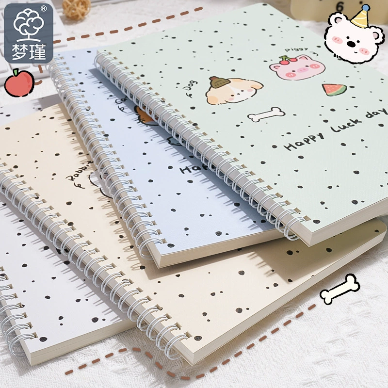 Spiral Notebook Cute Cartoon 60 Pages, A5/B5 School Notebook for Elementary Students