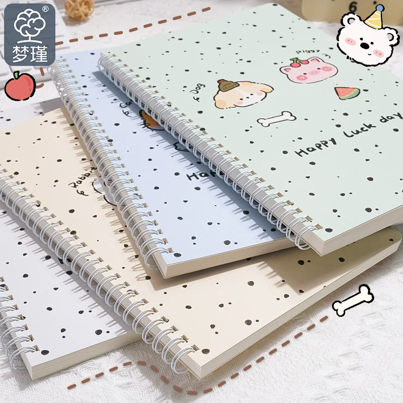 Spiral Notebook Cute Cartoon 60 Pages, A5/B5 School Notebook for Elementary Students