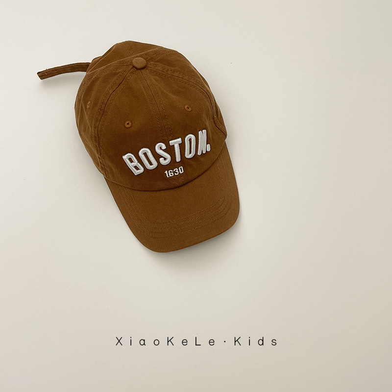 ins sombrero para niños bordado coreano sombrero de béisbol primavera y otoño 2 años de niño sombrero de lengua de pato niñas estilo extranjero moda versátil