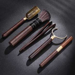 Kung Fu Tea Set accessories complete collection zero matching tea art big tea clip tea knife ebony tea ceremony five-piece set suit 6 gentlemen