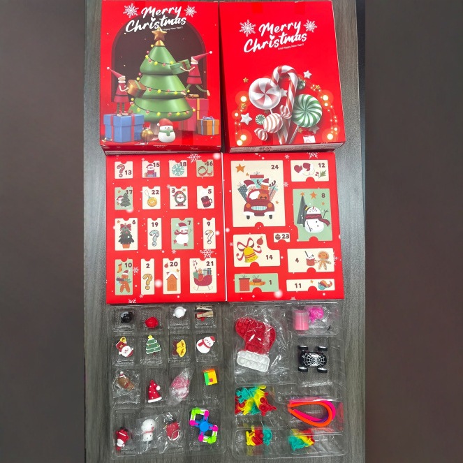 Nuevos juguetes de Navidad transfronterizos 2026 nueva cuenta regresiva divertida caja ciega regalos navideños Dongle juguetes de reducción de presión