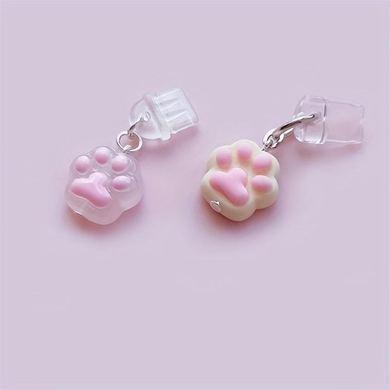 Mobile Phone Dust Plug Charming Cute Pink Cat Paw Mobile Phone Ornament Kawaii Pink Dog Paw Dust Plug Mobile Phone