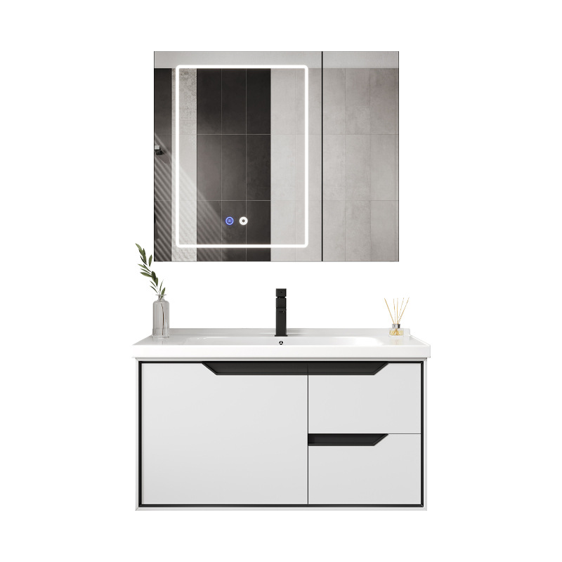 Gabinete de baño minimalista moderno lavabo integrado lavabo de baño de cerámica lavabo combinación de gabinete lavabo