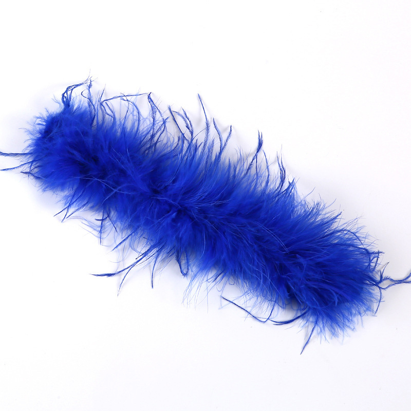 로얄 블루 타조 깃털 반지