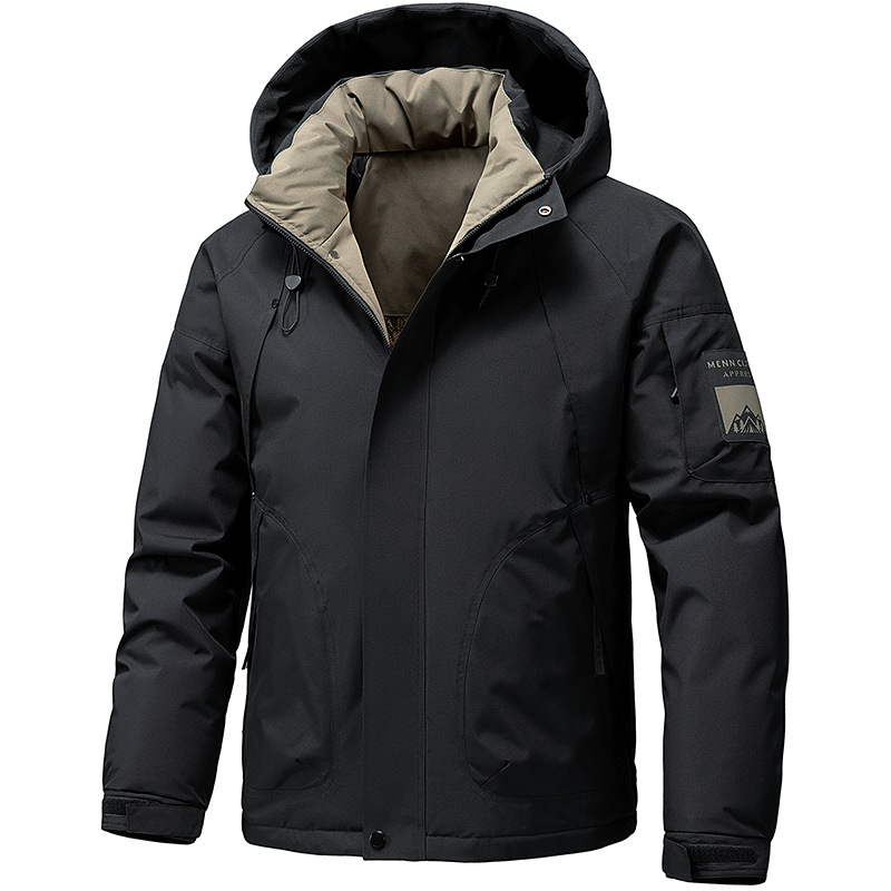 Transfronterizo invierno nuevo estilo de ropa de asalto hombre algodón abrigo casual suelto grafeno calentamiento cardigan con capuchón algodón