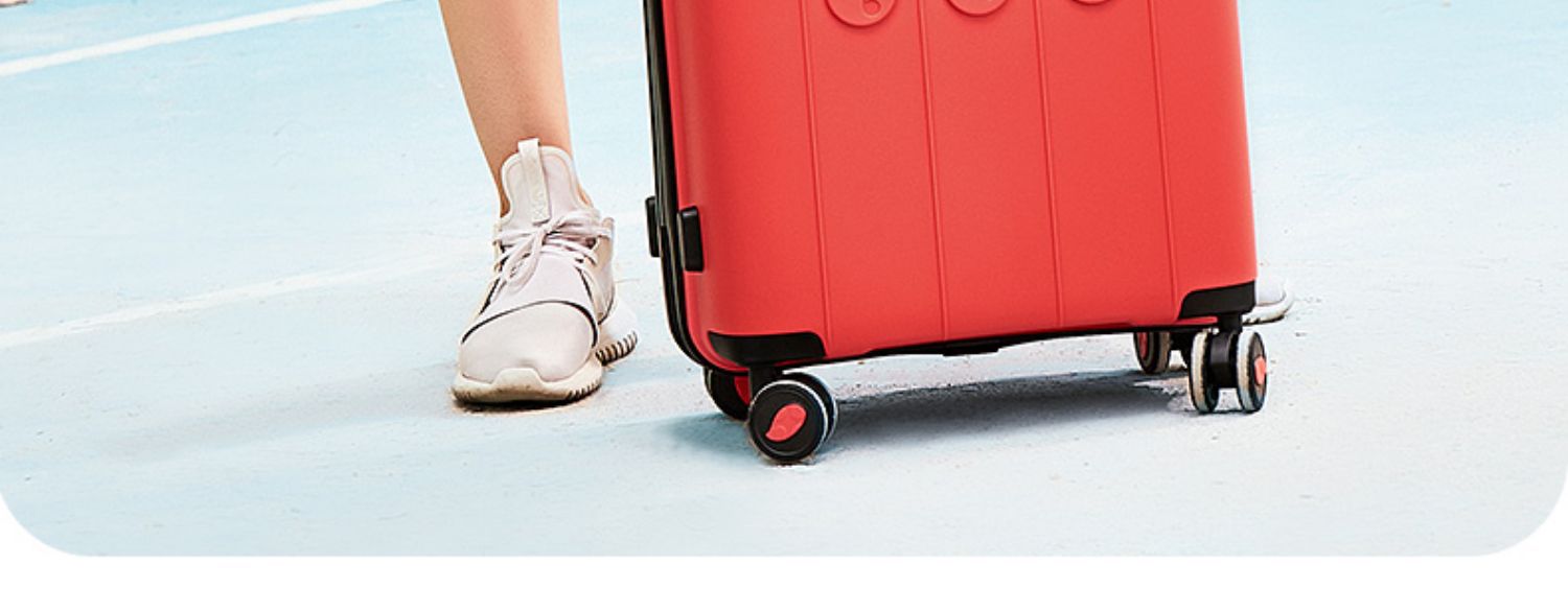 Vali kéo PP siêu nhẹ dung tích lớn, thiết kế họa tiết nốt nhạc thời trang, size cabin 20 inch — Hộp đựng xe đẩy Mango Bird Cherry Powder chi tiết 27