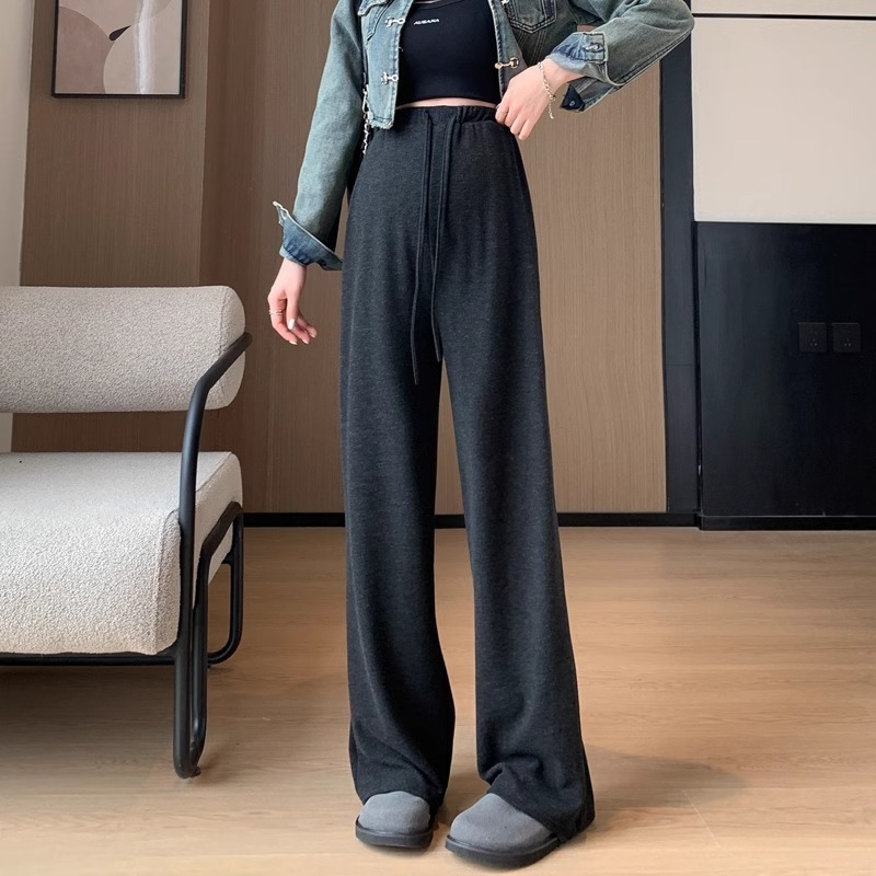 無托腹妊婦ズボン春秋タイプの外着秋冬とベルベットの厚いひものストレートパンツのゆるいカジュアルパンツ|undefined