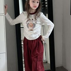 儿童秋季卫衣套装女童潮酷长袖长裤运动两件套宝宝卡通T恤弯刀裤