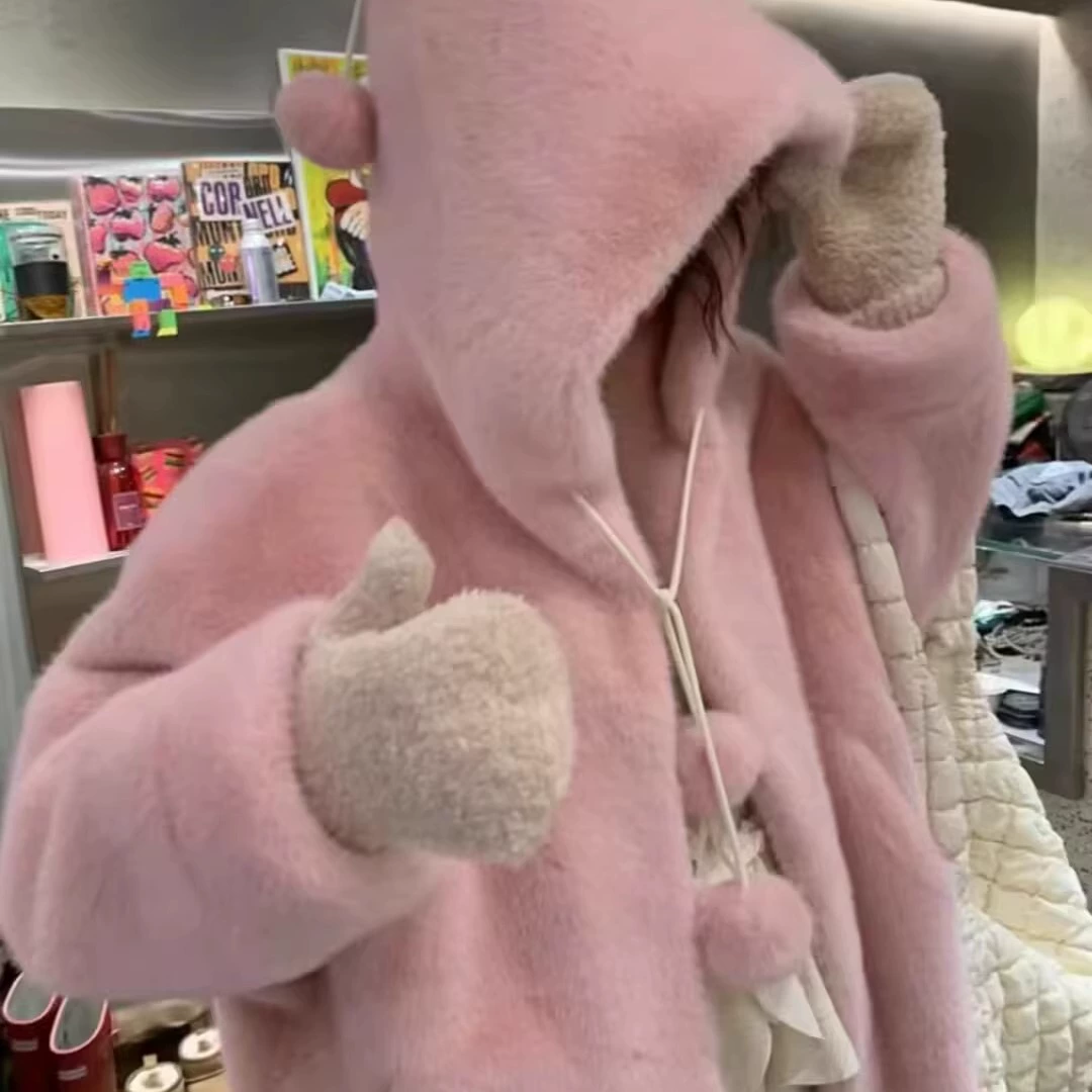 Winter long hoody, velvet jacket, increased thickness