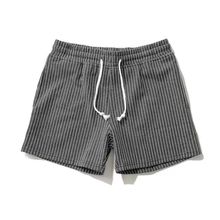 夏季条纹三分裤男运动休闲短裤口袋运动中腰直筒男士裤子潮流