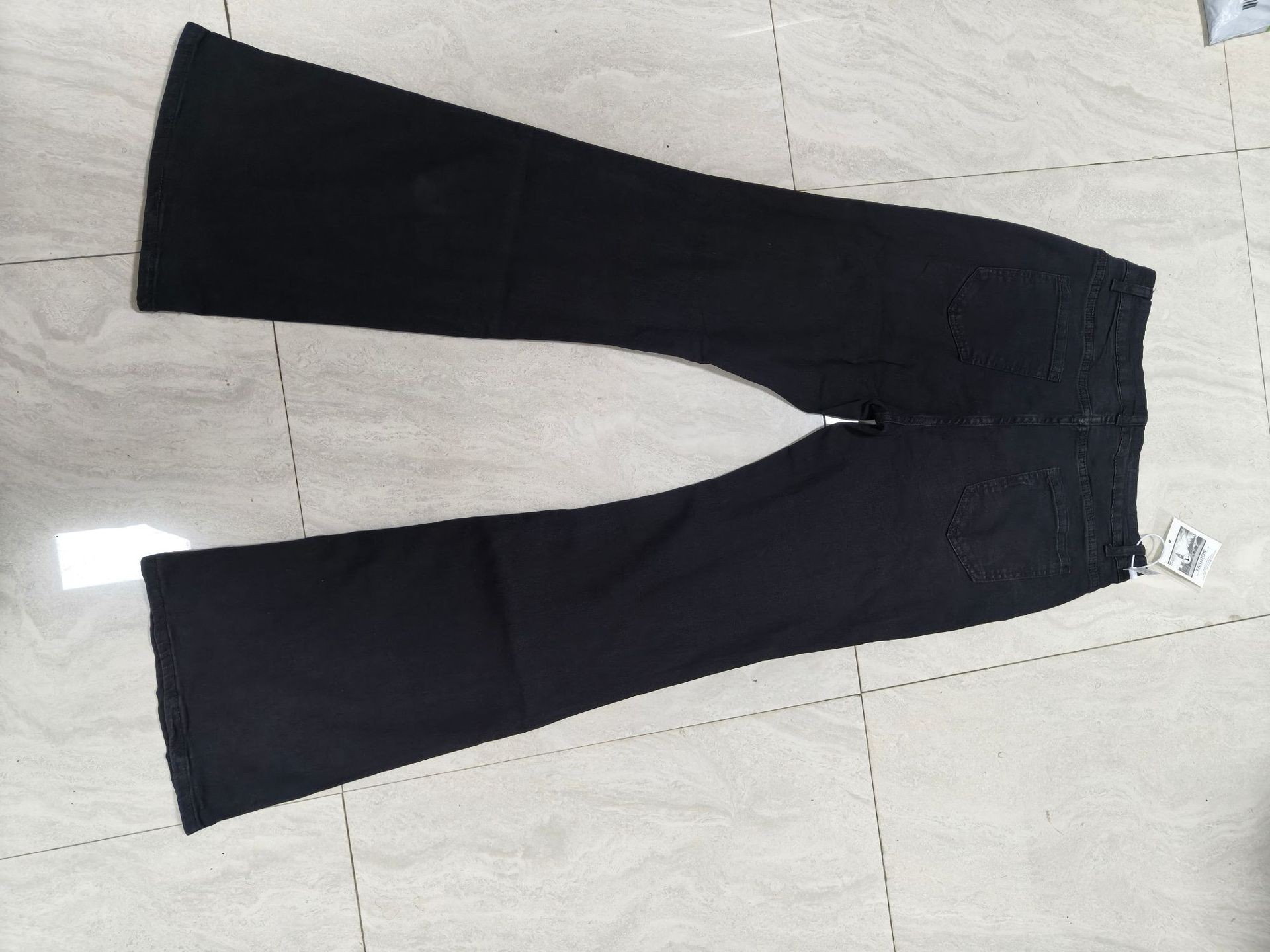 Men's Slightly Flared Skinny Jeans Handsome Style Washed Retro Black And Gray Distressed Denim_mkmklike.com