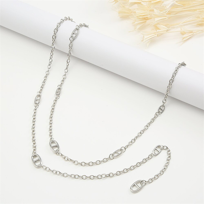 Summer metal fashionable chain, universal brand shirt, (Cross-border trading), high-quality style