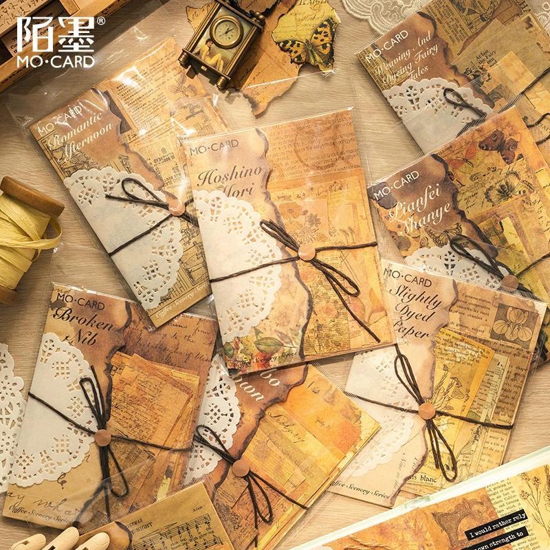 Серия пейзажей кофе Материал бумага странные чернила ретро искусство рука счет коллаж украшение Базовая бумага 40 в 8