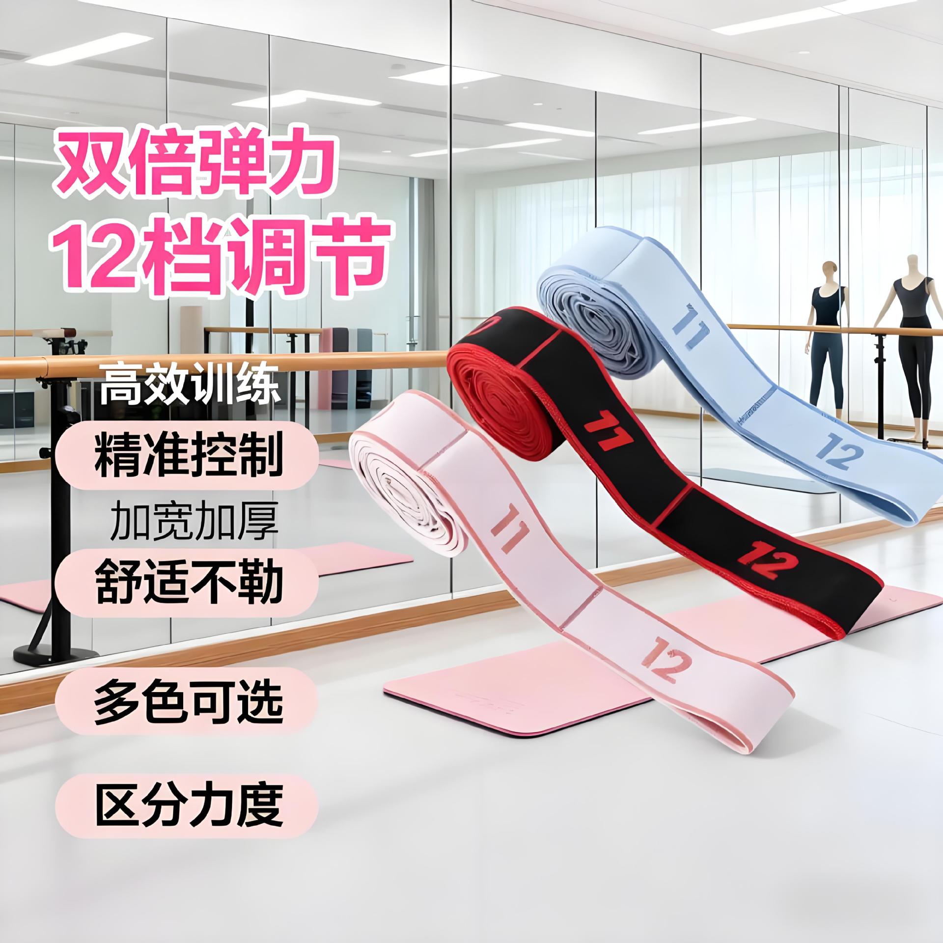 Adjustable Segmented Resistance Training Elastic Band 12-Level Leg Exercise Stretching Resistance Band Home Fitness Resistance Band