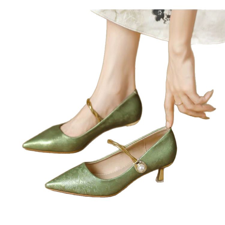 2025 Autumn New Style Chinese-Style Elegant Casual Fashion High-Heeled Shoes For Women With Pointed And Closed Toe_vogvips.com