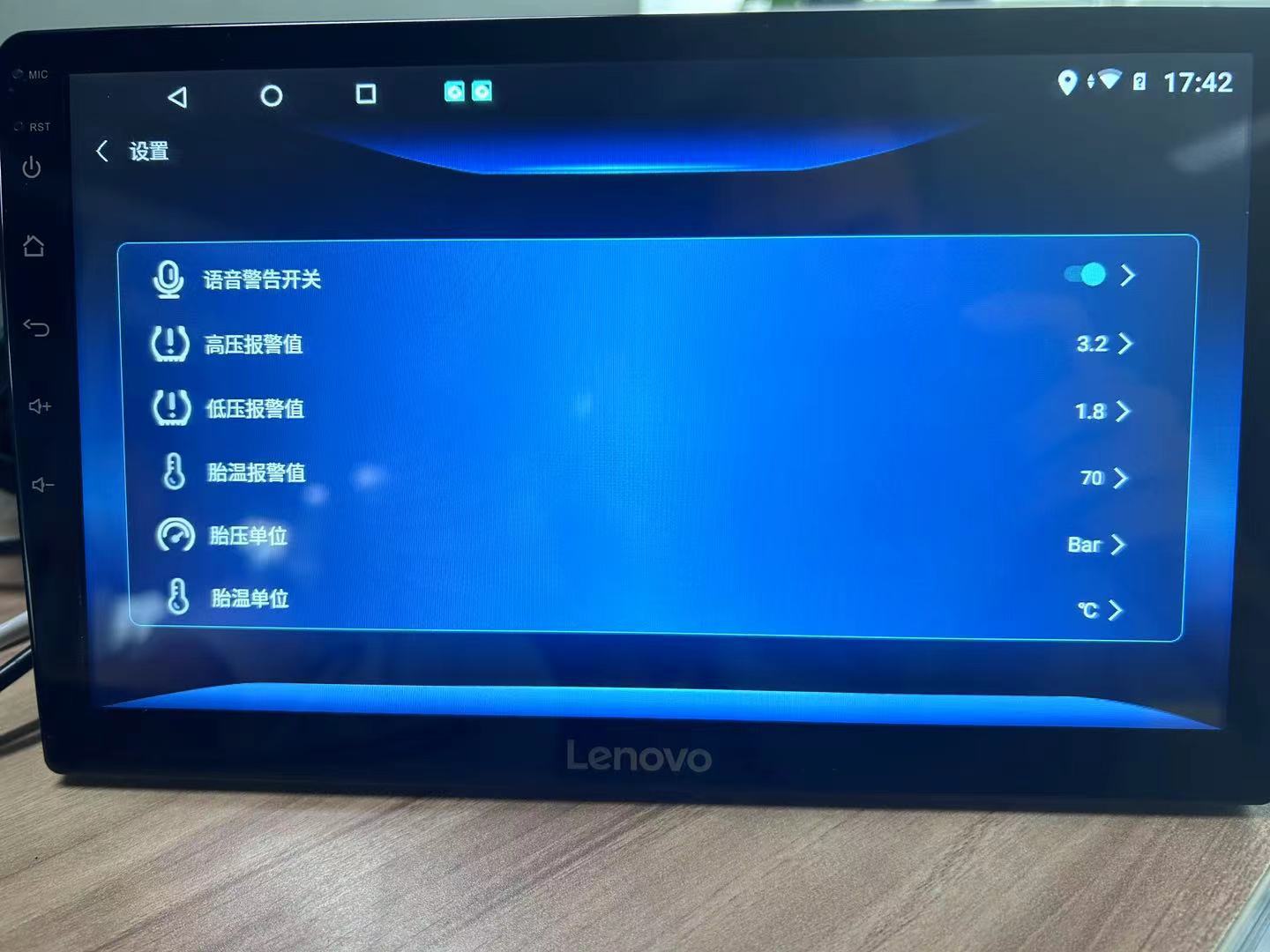 Android navigation car USB tire pressure monitor system TPMS internal and external tire pressure tire temperature support mobile phone display