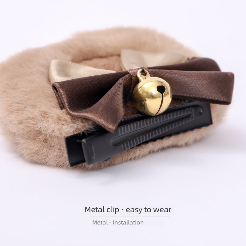 Eine Generation von Haaren handgefertigt süße Lolita Haarschmuck Lo Niang Seitenclip JK Tierohrhaarclip Doppelbogen Bärenohrclip_voghion.com