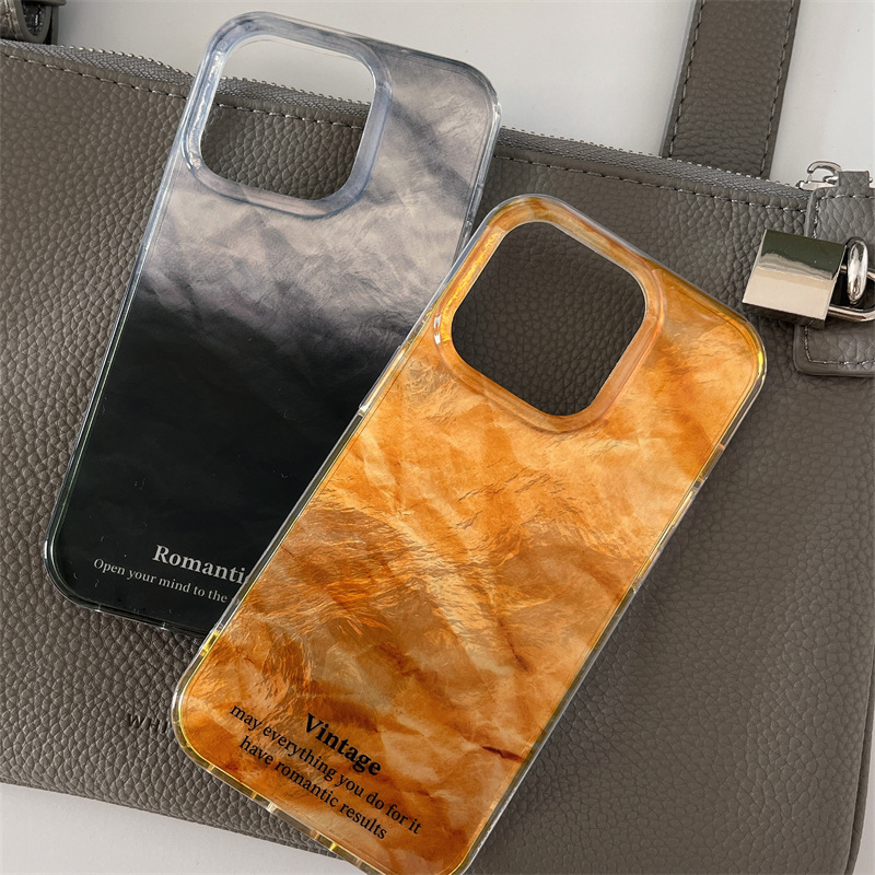 Ins patrón de papel de aluminio de alta calidad para iPhone16promax funda para teléfono móvil Apple 15Pro 14 personalidad creativa 13