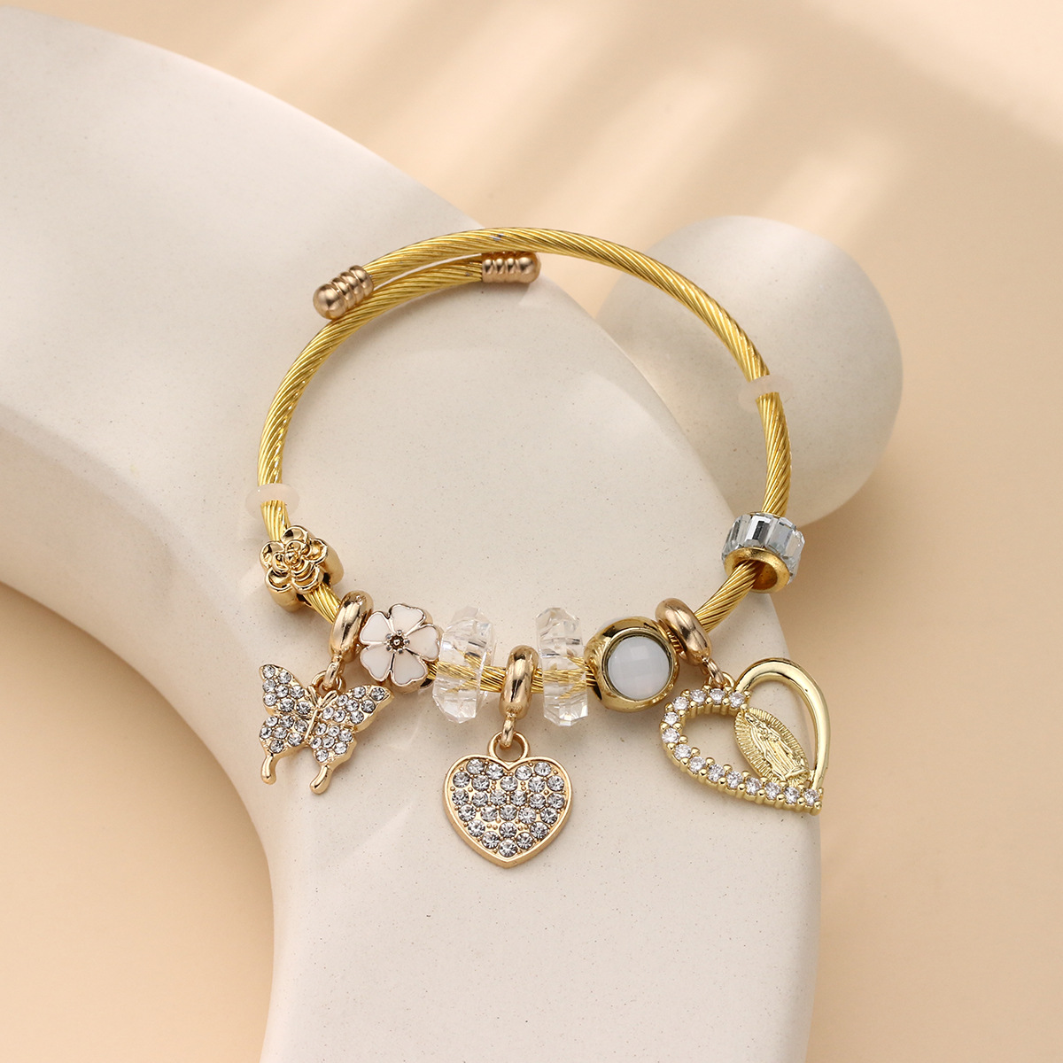 나비 사랑 성모 화이트 팔찌