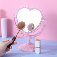 European retro cosmetic mirror ins style desktop pattern heart-shaped mirror home desktop vanity mirror manufacturer wholesale