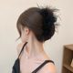 Large Shark clip autumn and winter feather grip high-grade ostrich fur hairpin female back head Plush Clip headdress