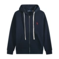 [zipper style] white rope navy blue red label