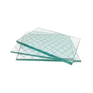 Clip Wire Glass Transparent Rhombus Fireproof and Explosion-Proof Embossed Pear Square Clip Wire Safety Safety Explosion-Proof