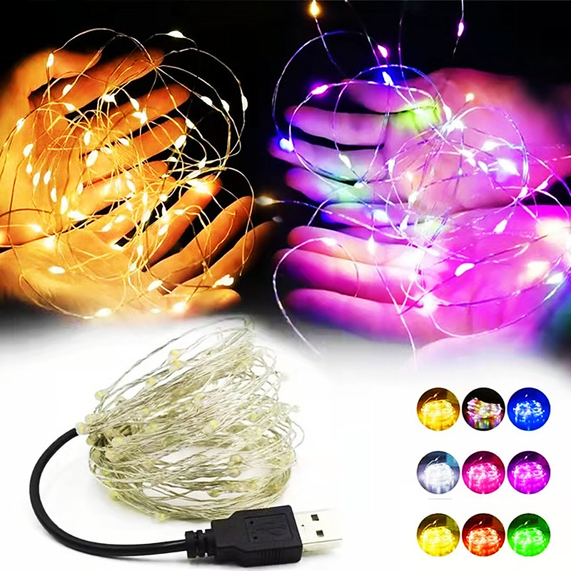 LED string USB5V10 M 100 light copper wire decorative white light string Christmas holiday wedding flash laser light LED string USB5V10 M 100 light copper wire decorative white light string Christmas holiday wedding flash laser light