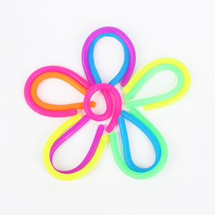 Cross-Border Colorful Visual Sensory Decompression Tpr Soft Glue Noodles Elastic Rope Toy DIY Vent Decompression Pull Noodles