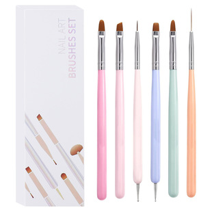 Cross-Border New Macaron Classy Boxed Ins Style Manicure Pen Phototherapy Smudged Construction Pull String Manicure Pen Set