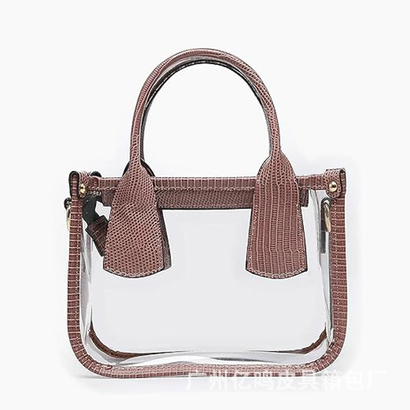 2 in 1 Lizard Texture Vegan Leather Pvc Transparent Bag Crossbody Bag Shoulder Handbag Casual Mini Small Square Bag 2 in 1 Lizard Texture Vegan Leather Pvc Transparent Bag Crossbody Bag Shoulder Handbag Casual Mini Small Square Bag