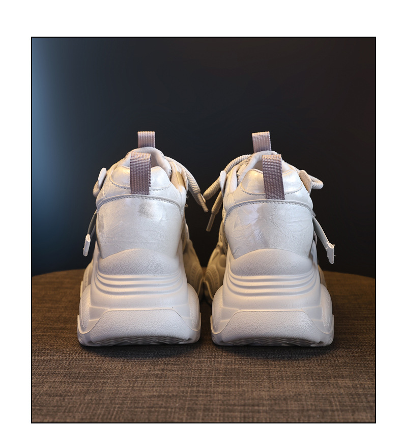 Giày sneaker nữ đế dày tăng chiều cao lưới thoáng khí phong cách thể thao — màu be chi tiết 19