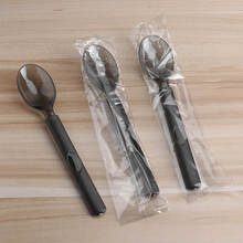 加厚叉子透明甜品勺子一次性餐具勺子饭勺塑料汤勺独立包装刀诉言