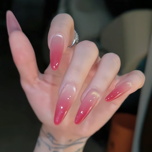 [Ling Luo Original] Summer Hot Style Sweet and Cool Y2K Millennial Hot Girl Raspberry Pink Cat Eye Glass Beads Nail Art Wholesale