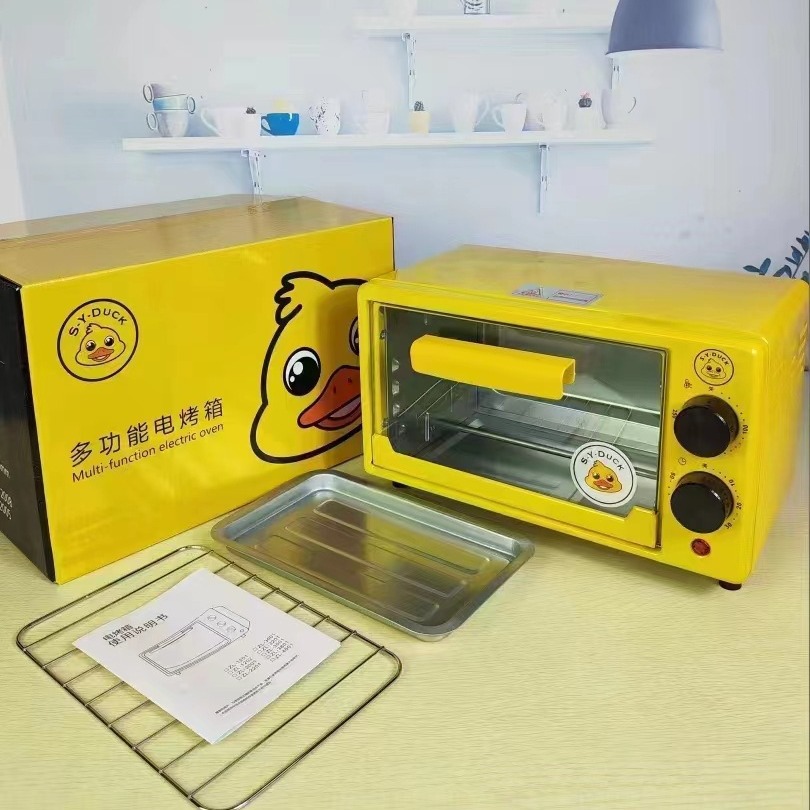 厂家批发12L小霸王黄鸭电烤箱家用立式定时烤箱大容量礼品会销