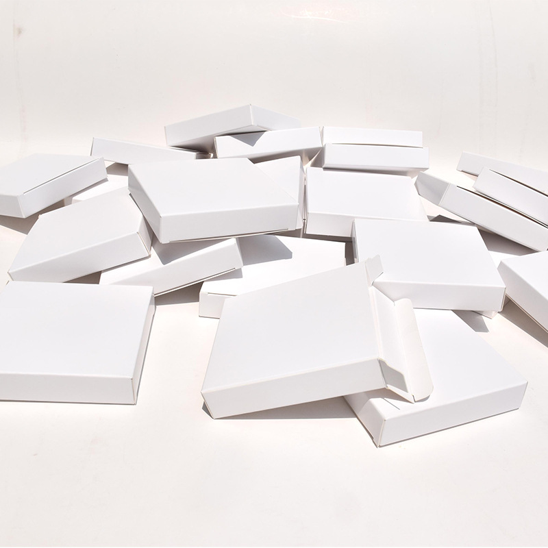 白盒10X2X10CM 白卡纸 扁形 方形白色空白纸盒 白盒现货 印刷定做