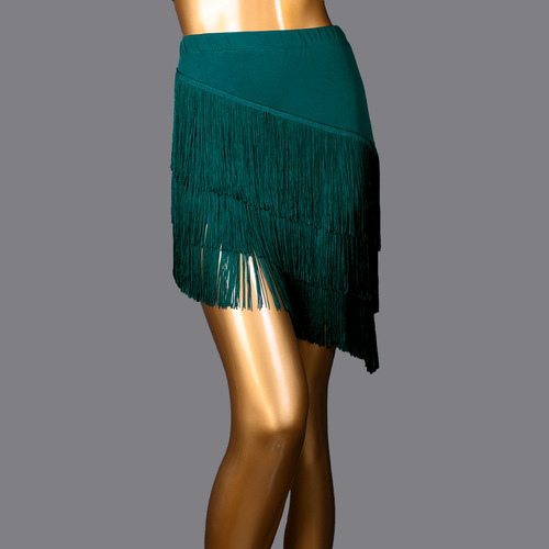 Women female Dark Green Coffee latin dance skirts modern Latin dance tassel skirts female Latin dance stage performance clothing