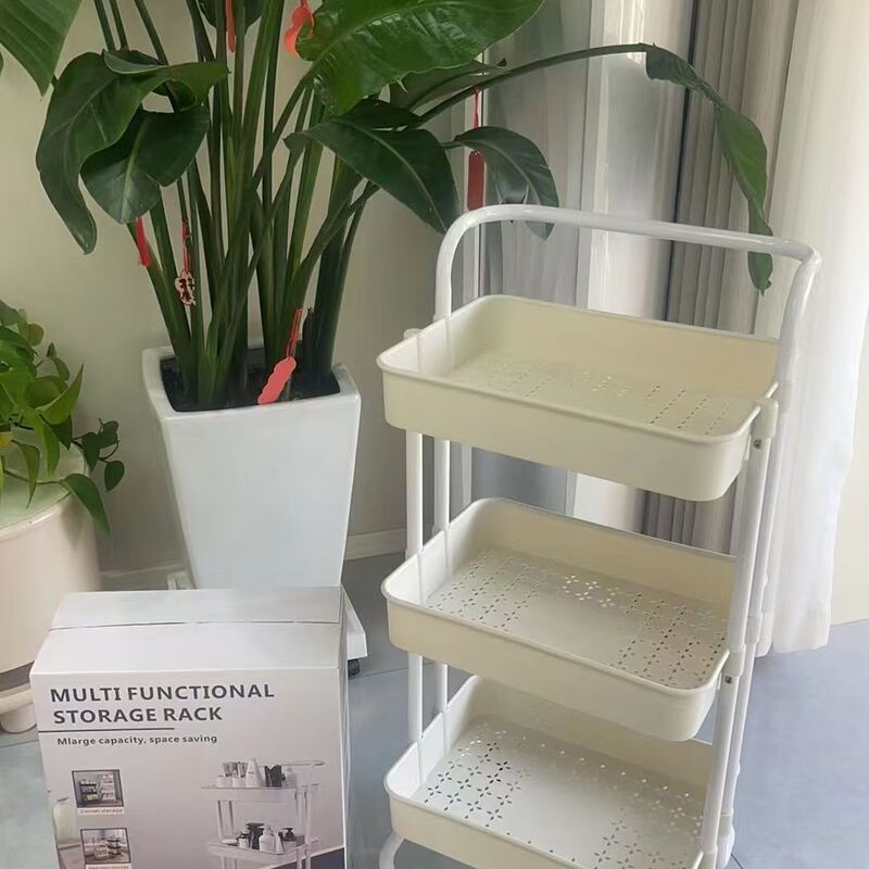 置物架厂家批发可移动家用零食储物架一代发三层果蔬玩具收纳篮子|undefined