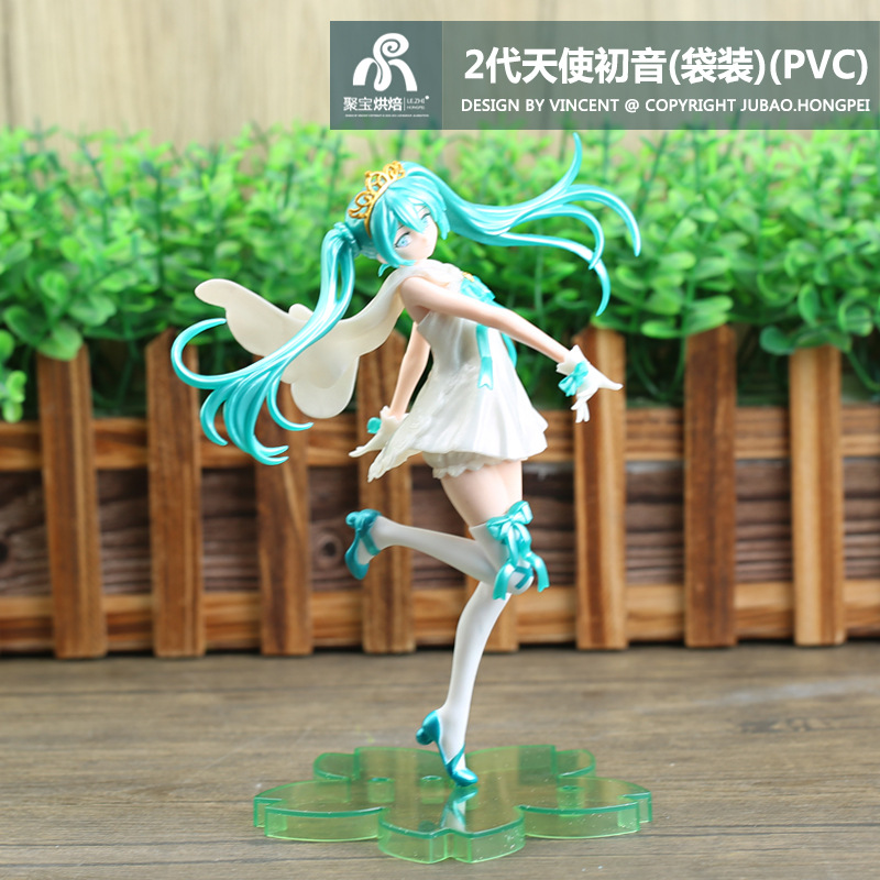 2代天使初音蛋糕装饰摆件烘初音未来实心手办焙甜品蛋糕装饰盲盒